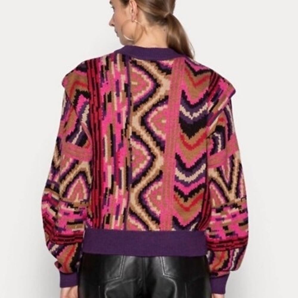 Farm Rio Striped Patchwork Sweater Size Small‎ - Picture 3 of 14